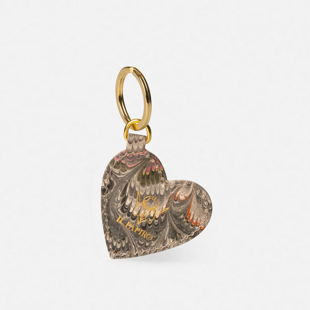 Cottonpaper heart key ring - Peacocks