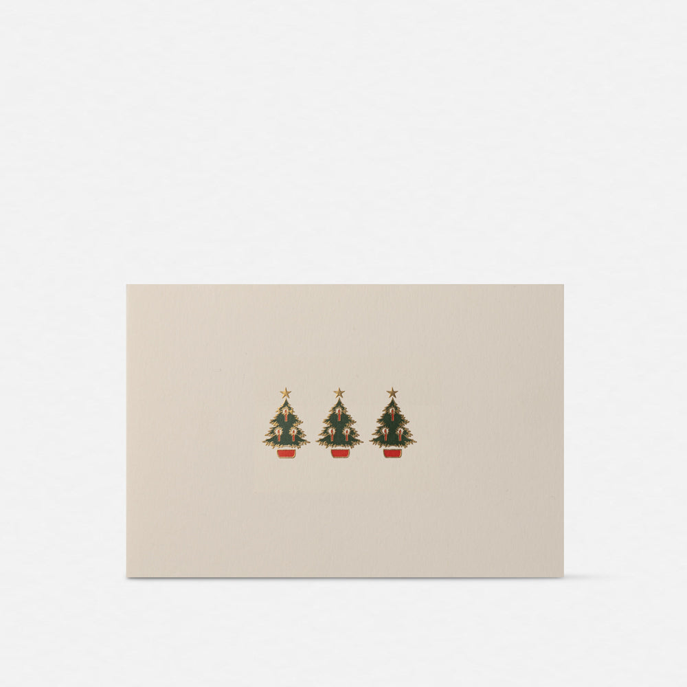 Double card - Christmas trees with candles
