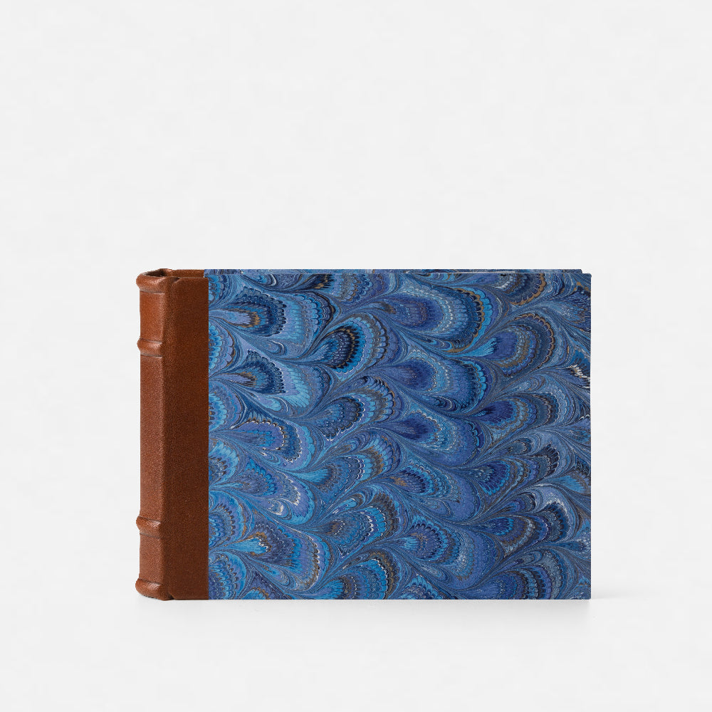 Paper photo album with leather spine - Peacocks