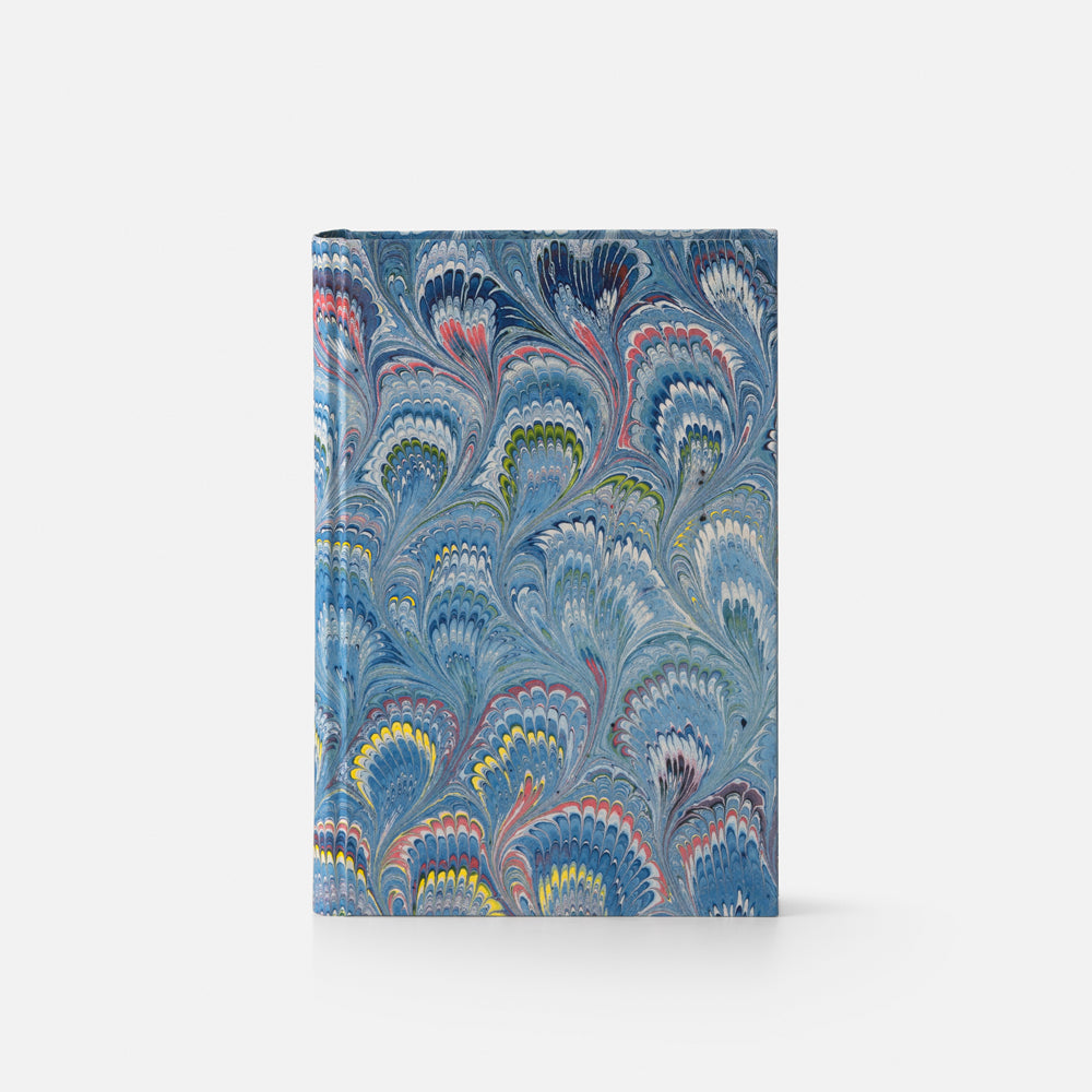 Hard cover notebook with marbled cut - Peacocks
