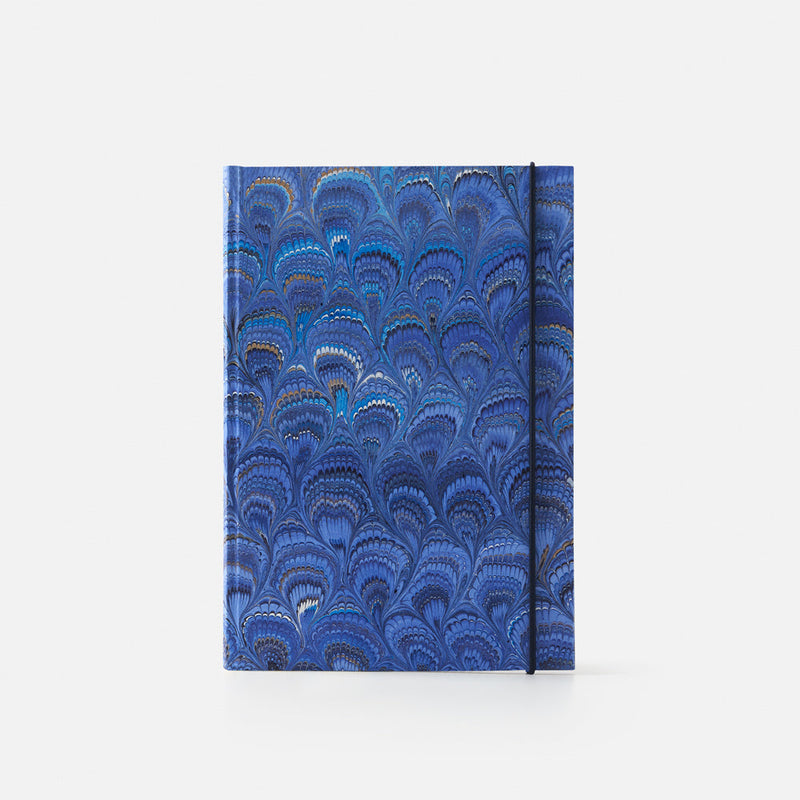 Notebook with elastic band and lined pages - Peacocks design